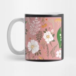 Garden florals on soft pink. Mug